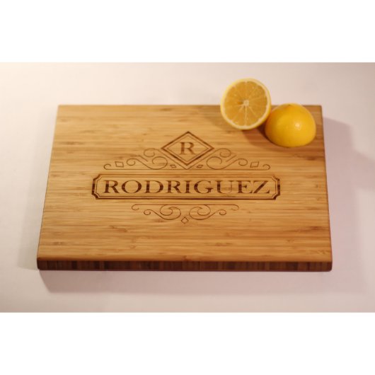 Personalized Bamboo Cutting Board - Rodriguez (Front)