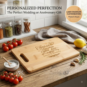Personalized Bamboo Engraved Wedding Cutting Board
