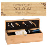 Personalized Bamboo Wine Presentation Gift Box<br><div class="desc">Sustainable bamboo makes a wonderful gift for the ecology-minded person and this Bamboo Wine Bottle Presentation Box is a sure winner. Featuring four quality wine tools with bamboo handles and permanent laser engraving for a fun and personalized design,  this wine set stands out.</div>
