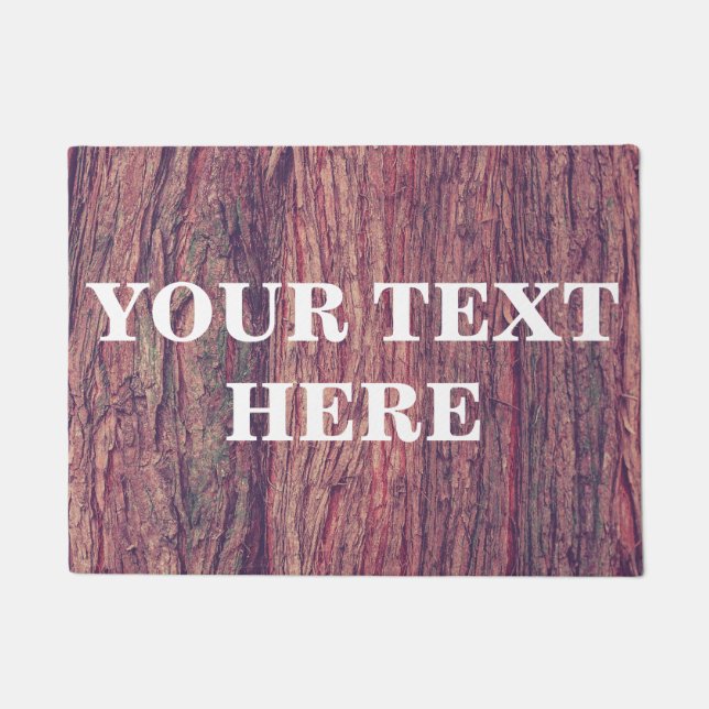 Personalized Bamboo Wood Wooden Background Doormat (Front)