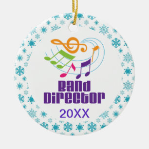 Personalized Band Director Christmas Gift Ceramic Ornament