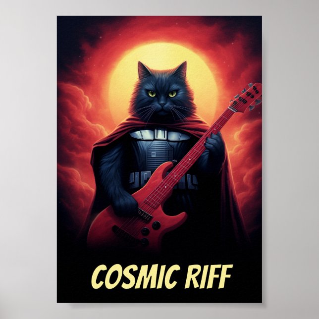 Personalized Band Room Poster | Funny Sci-Fi Cat (Front)
