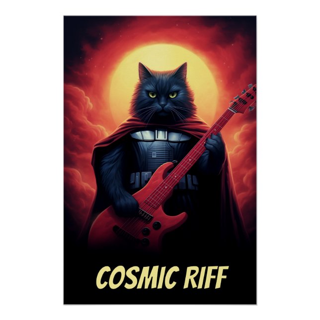 Personalized Band Room Poster | Funny Sci-Fi Cat (Front)