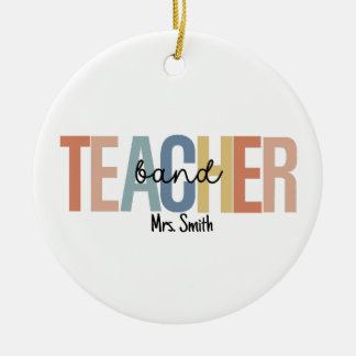 Personalized Band Teacher Christmas Ceramic Ornament
