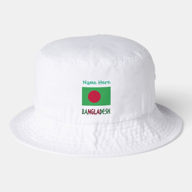 Personalized Bangladesh Flag Bucket Hat (Front)