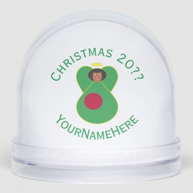 Personalized Bangladeshi Angel Christmas Flag  Snow Globe (Front)