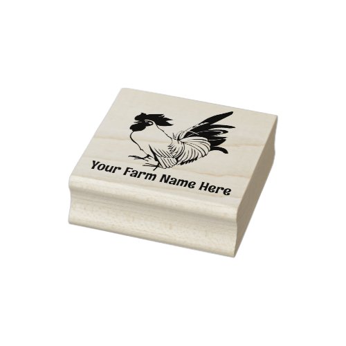 Personalized Bantam Rooster Chicken Rooster Farm Rubber Stamp