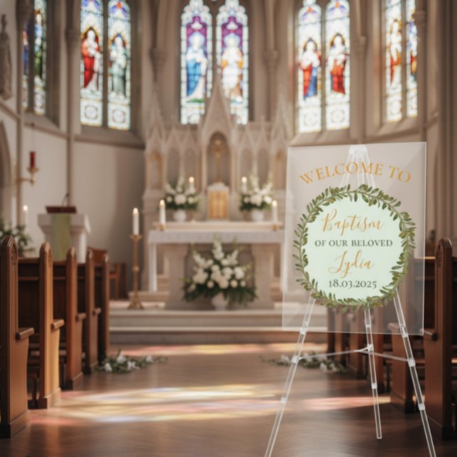 Personalized Baptism Acrylic Welcome Sign (Creator Uploaded)