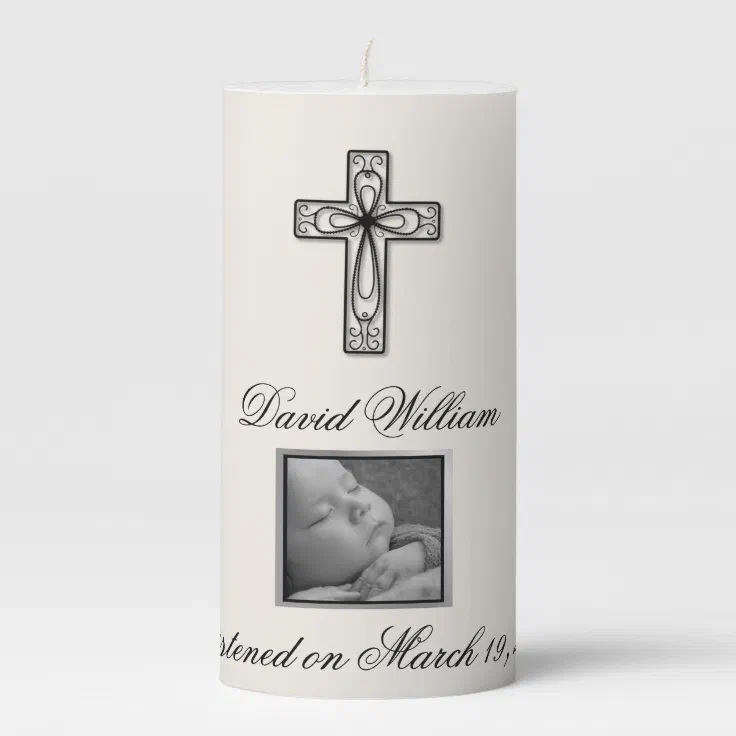 Personalized Baptism Candle With Name and Photo Zazzle