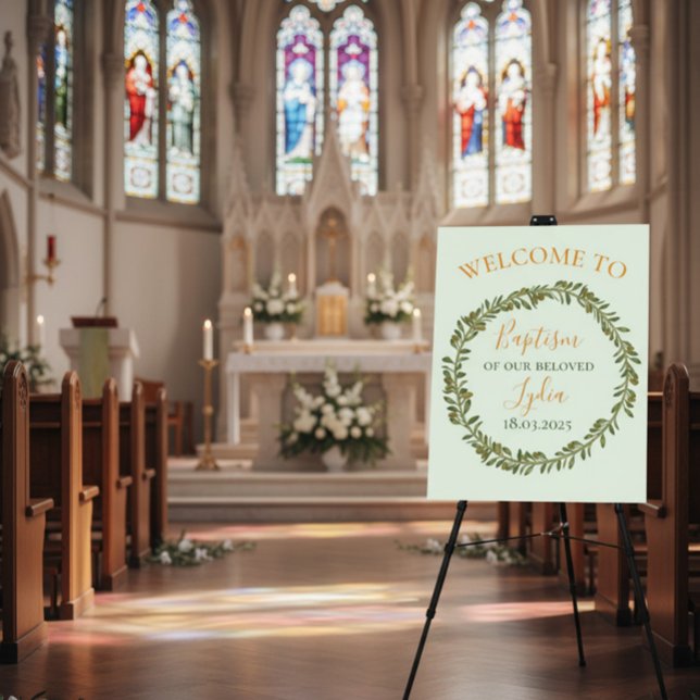 Personalized Baptism Ceremony Welcome Sign (Creator Uploaded)
