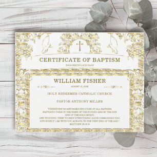 Personalized Baptism Certificate Template Editable