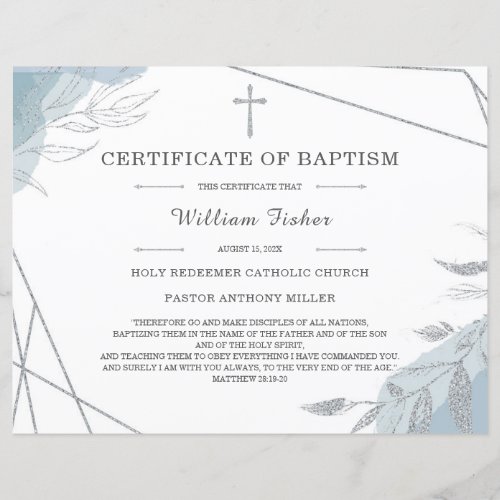 Personalized Baptism Certificate Template Editable
