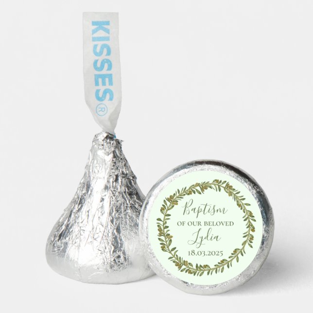 Personalized Baptism Chocolate Wrappers Hershey®'s Kisses® (Front)