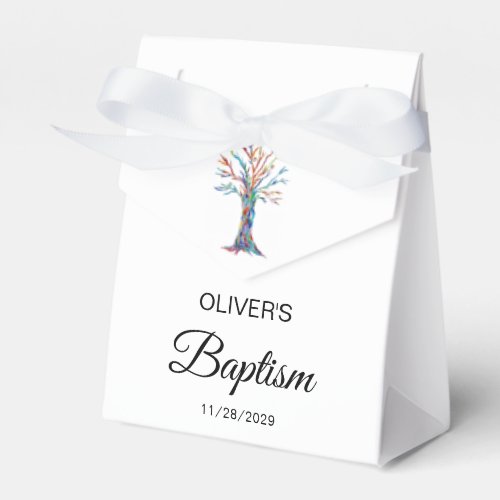 Personalized Baptism Christening Family Tree Favor Boxes