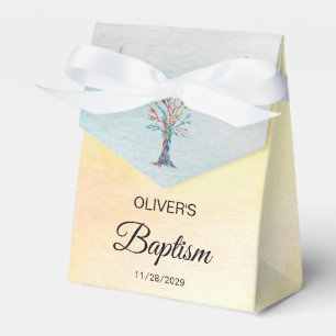 Personalized Baptism Christening Family Tree Favor Boxes
