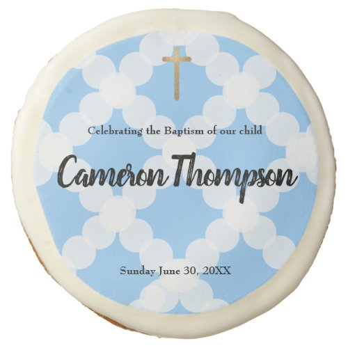 Personalized Baptism favor Cookie Thank Your Blue