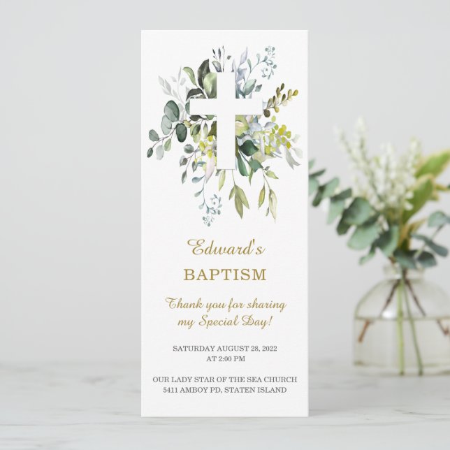 Personalized  Baptism Prayer Card (Standing Front)