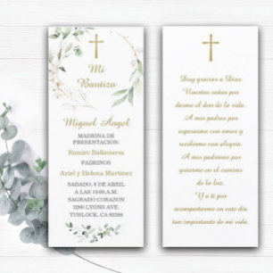 Personalized Baptism Prayer Card in Spanish