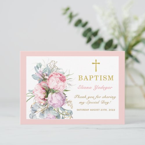 Personalized Baptism Thank you card
