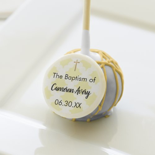 Personalized Baptism Yellow Gold Baby Cake Pops