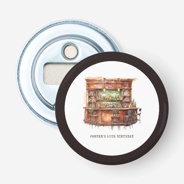 Personalized Bar Adult Birthday Any Age  Bottle Opener (Front)