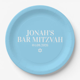 Personalized Bar Mitzvah Paper Plate