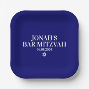 Personalized Bar Mitzvah Paper Plate