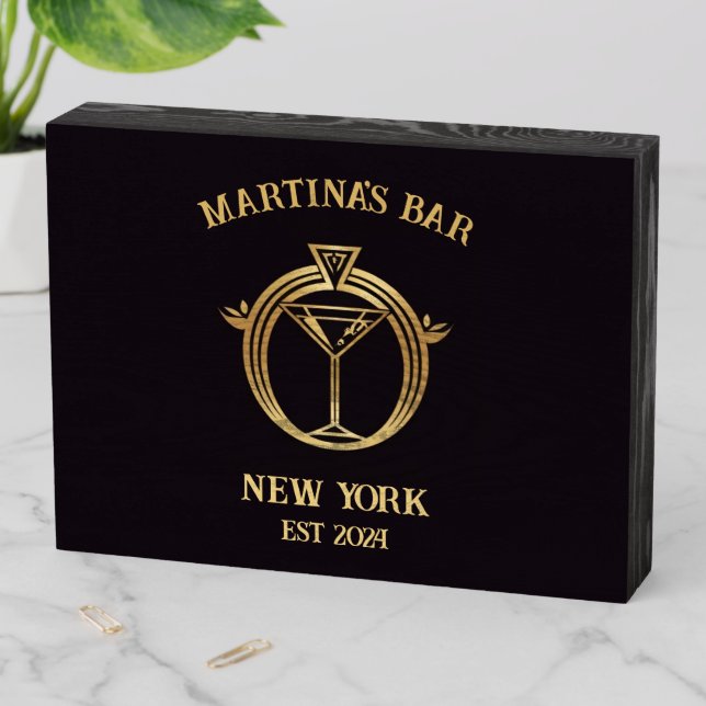 Personalized Bar Sign Bar Plaque with Custom Name (In Situ Horizontal)