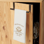 Personalized Bar Sign Bar Towel with Custom Name<br><div class="desc">"personalized bar towel",  "personal custom pub towel",  "customized with your name",  "personalized pub sign",  "add your own text",  "established est date",  "home gold martini glass logo",  "alcohol drinking fun novelty",  "bartender stylish white decor",  "cream art deco nouveau"</div>