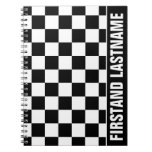 Personalized Bar Tab Black Checkered Notebook at Zazzle