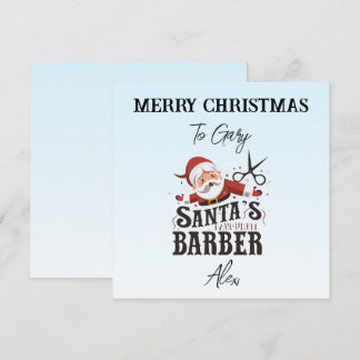 Personalized Barber Christmas Card