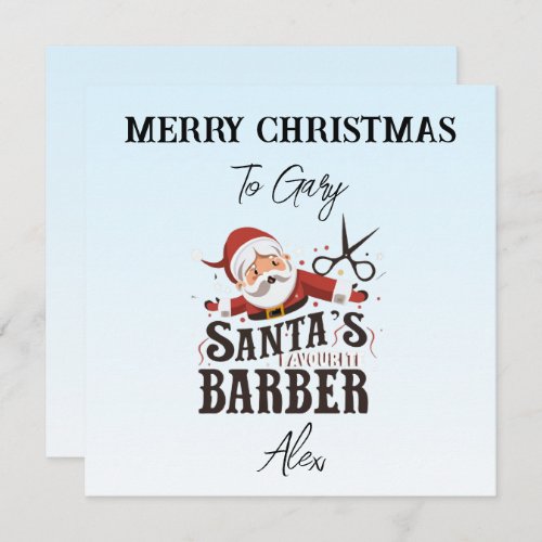 Personalized Barber Christmas Card