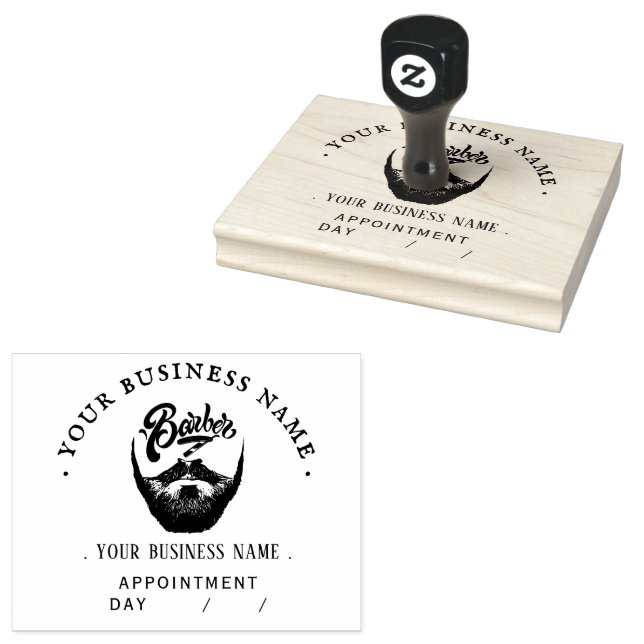 Personalized barber Round Rubber Stamp (Stamped)