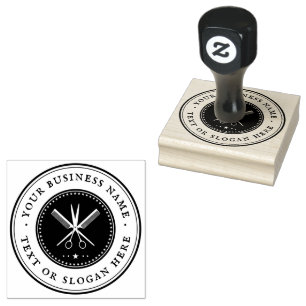 Personalized barber Round Rubber Stamp