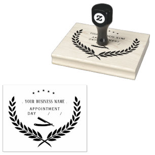 Personalized barber Round Rubber Stamp