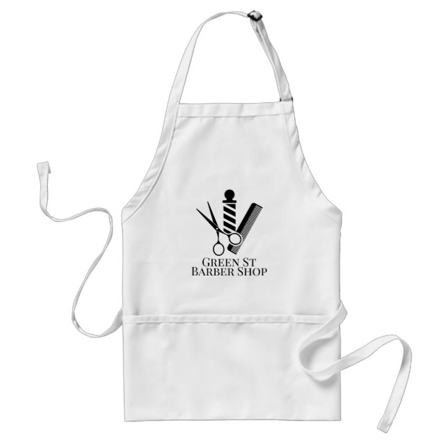 Personalized Barber Shop Business Scissors Adult Apron (Front)