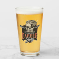 Personalized Barber Shop Hipster Skull and Razors 