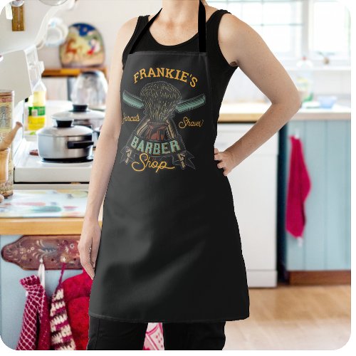 Personalized Barber Shop Retro Haircuts Shaves  Apron