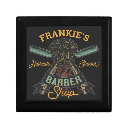 Personalized Barber Shop Retro Haircuts Shaves Gift Box