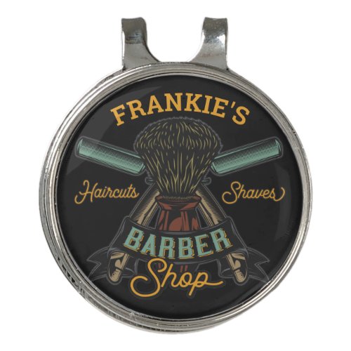 Personalized Barber Shop Retro Haircuts Shaves Golf Hat Clip