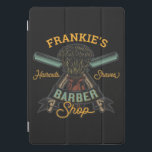 Personalized Barber Shop Retro Haircuts Shaves iPad Pro Cover<br><div class="desc">Personalized Barber Shop Retro Haircuts and Shaves,  featuring shaving brush and straight razor design. Customize with your Name or Custom Text.</div>