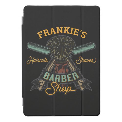 Personalized Barber Shop Retro Haircuts Shaves iPad Pro Cover