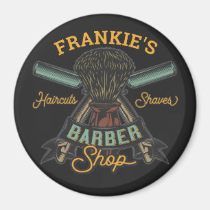 Personalized Barber Shop Retro Haircuts Shaves Magnet