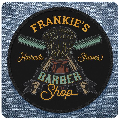 Personalized Barber Shop Retro Haircuts Shaves  Patch