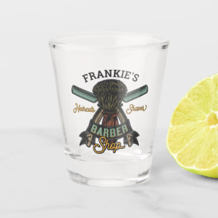 Personalized Barber Shop Retro Haircuts Shaves Shot Glass