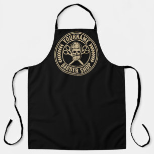 Personalized Barber Shop Skull Rockabilly Salon  Apron