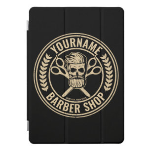 Personalized Barber Shop Skull Rockabilly Salon iPad Pro Cover