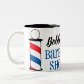 Personalized Barber Shop Two-Tone Coffee Mug (Left)