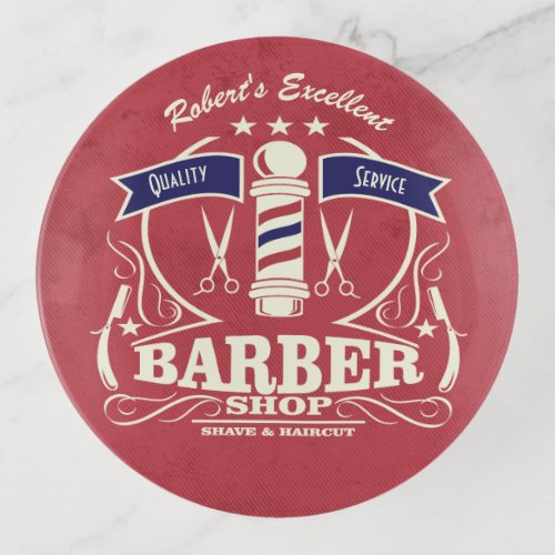 Personalized Barber Stylist Business Professional Trinket Tray