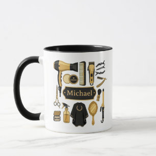 Personalized Barber Tools Custom Name Coffee Mug